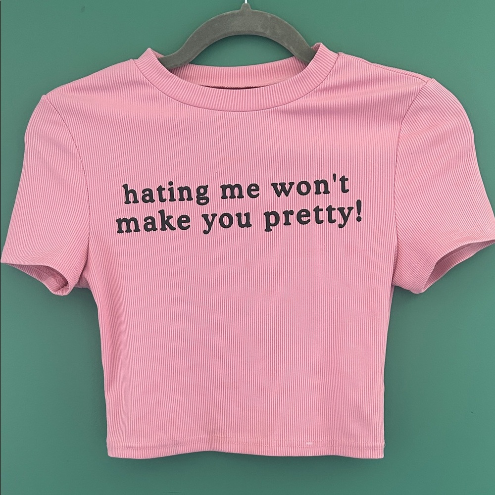 SHEIN Pink Ribbed Top